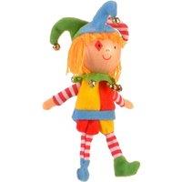Fiesta Crafts Jester Finger Puppet Fabric Interactive Jester with Wooden Head