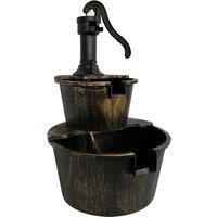 Oypla 2 Tier Cascading Barrel Garden Water Fountain in Bronze