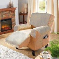 Coopers of Stortford 4-Way Stretch Chair & Recliner Cover with Side Pocket in Beige