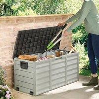 Gainsborough Weatherproof Garden Storage Box with Lift-Up Lid & Wheels