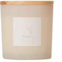 Aroma Naturals Frosted Decadence Glass Candle - Cashmere Scent in White | Size: XL