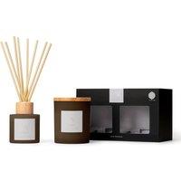 Aroma Naturals Frosted Decadence Candle & Diffuser Gift Set - Praline & Birch in Brown | Size: Medium