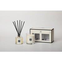 Aroma Naturals Minimalist Luxe Candle & Reed Diffuser Gift Set Infame Scent in White | Size: Medium