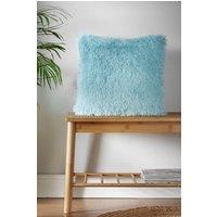 Catherine Lansfield 'Cuddly' Faux Fur Cushion in Duck Egg Blue | Size: 45 cm x 45 cm