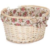 Red Hamper Wicker Small White Swing Handle Shopping Basket