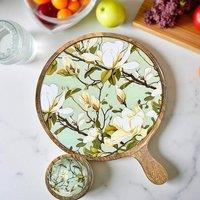 Hartsmede Round Charcuteire Board with Dip Bowl - Snowbell Design in Mint