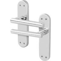 AFIT Chrome T-Bar Door Handles Backplate Internal Lever 1 Pair in Silver | Size: 150mm x 150mm