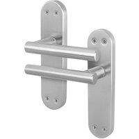 AFIT Satin T-Bar Door Handles Backplate Internal Lever 1 Pair in Silver | Size: 150mm x 150mm