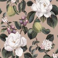 Holden Dcor Pyrus Floral Wallpaper in Medium Beige