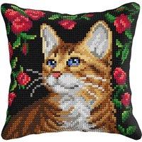 Orchidea Cross Stitch Kit: Cushion: Large: Cat (Quickpoint Pillow Cover Kit)