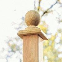 Primrose Wooden Timber Fence Cap & Ball Finial 15cm in Natural
