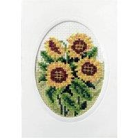 Orchidea CARD KIT SUNFLOWERS - Cross Stitch Kit: Greetings Card: Sunflowers