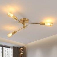 COMELY Vintage Gold Ceiling Lights, 3 Lights Industrial Chandelier Lights, E27
