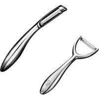 Gourmet Easy I-Shaped & Y-Shaped Stainless Steel Peeler Set - Silver