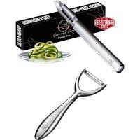 Gourmet Easy Deluxe I-Shaped & Y-Shaped Stainless Steel Peeler Set - Silver