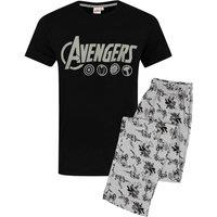 Marvel Men's Short Sleeve Long Leg Pyjama Set | Black | Official | Size: Medium
