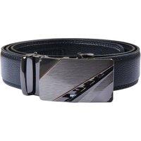 TruClothing Men's Leather Ratchet Belt Automatic Click Buckle Adjustable Trim to Fit in Black