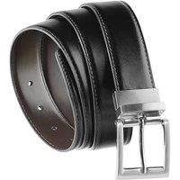 TruClothing Men's Leather Reversible Belt Black Brown Rotating Buckle Formal Accessory | Size: 115 cm