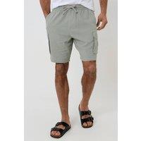 Threadbare Men's Linen Blend Cargo Shorts in Pale Green | Size: XL
