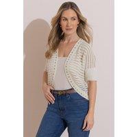 Klass. Women's Studded Open Knit Cardigan in Natural | Size: Medium