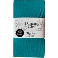 Dancing Girl Women's 40 Denier Coloured Tights in Jade