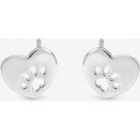 Inicio Women's Sterling Silver Plated Pawprint Studs - Gift Pouch