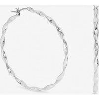 Inicio Women's Sterling Silver Plated Large Twist Hoops - Gift Pouch