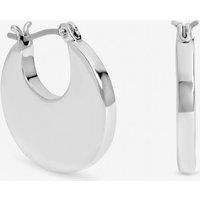Inicio Women's Sterling Silver Plated Polished Flat Fluid Hoops - Gift Pouch