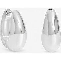 Inicio Women's Sterling Silver Plated Polished Dome Hoops - Gift Pouch