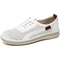 IVACHY Women's Comfort Breathable Perforated Lace Up Casual Shoes in White | Size: 6