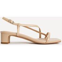 Linzi Women's Arden Nude Faux Leather Block Heeled Sandals | Size: 7-Standard Fit