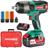 HYCHIKA Powerful Cordless Impact Wrench 350Nm 2000RPM 4.0Ah with 3 Sockets in Green
