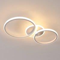 Pheashine White Double Ring LED Ceiling Light, 42W 3000K Warm Light 56cm