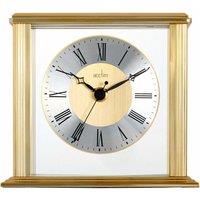 Acctim Hamilton Mantel Clock Quartz Brushed Metal & Glass Floating Effect Energy Efficient in Metallics