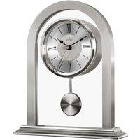 Acctim Colney Pendulum Mantel Clock Quartz Brushed Metal & Glass Energy Efficient Movement in Silver
