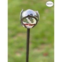 Poppyforge 5 Feet 42mm Bowl Marble Pin Garden Art (Pack of 3) in Metallics