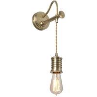 Netlighting Douille 1 Light Indoor Wall Light Antique Brass E27 in Yellow
