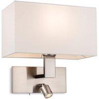 Netlighting Raffles Wall Lamp Adjustable Switched Reading Light Steel Cream Shade in Grey