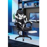 Neo GTB Gaming Chair with Massage & Footrest in White