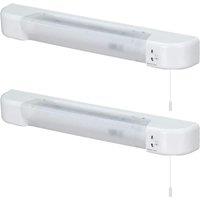 First Choice Lighting Set of 2 Rise - White LED Bathroom Shaver Lights