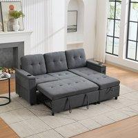 Matteo Grey L-Shaped Sofa Bed with Storage & USB/LED
