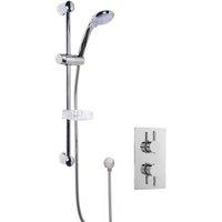 Balterley Concealed Round Twin Valve Slide Rail Shower Kit Chrome in Silver