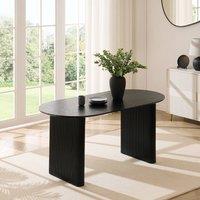 Home Detail Talia Black Oval Japandi Table