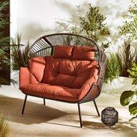 FurnitureboxUK Egg Outdoor Garden Double Chair in Terracotta