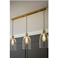 ValueLights Kira Glass Cloche Dome 3 Drop Bar Diner Ceiling Pendant Light in Gold