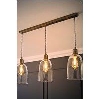 ValueLights Kira Glass Cloche Dome 3 Drop Bar Diner Ceiling Pendant Light & Bulbs in Silver