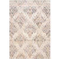 Kukoon Beige Pastel Blue Distressed Diamond Area Rug | Size: 200 cm x 290 cm