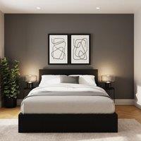 GFW Side Lift Ottoman Storage Bed in Black | Size: Double