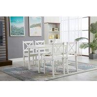 MCC Direct Solid Wooden Kitchen Dining Table & 4 Chairs in White