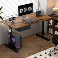 MCC Direct Electric Desk Height Adjustable Standing/Sitting Computer Desk 160cm in Brown | Size: 160 cm x 70 cm